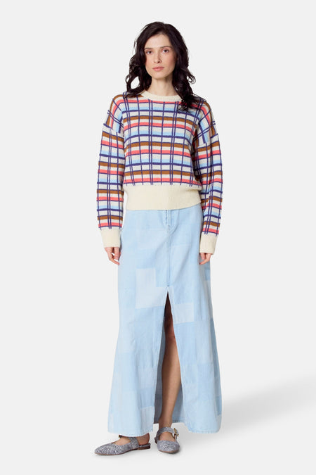 Rok (lang) Mid blue denim - Le Fabuleux Marcel de Bruxelles