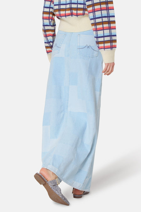 Rok (lang) Mid blue denim - Le Fabuleux Marcel de Bruxelles