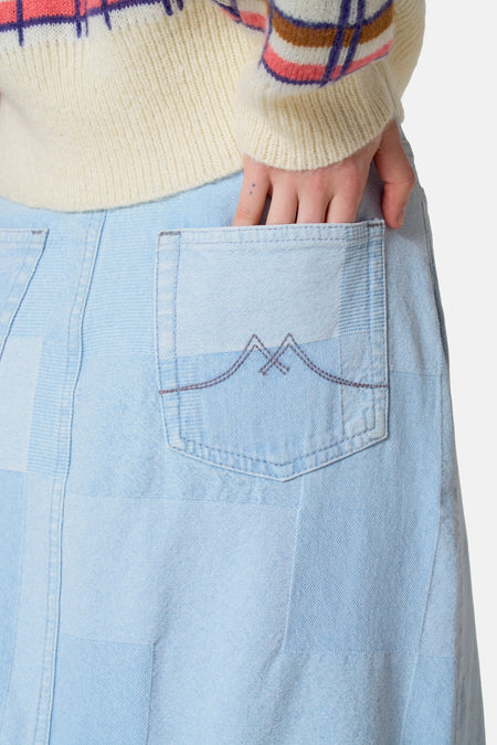 Rok (lang) Mid blue denim - Le Fabuleux Marcel de Bruxelles