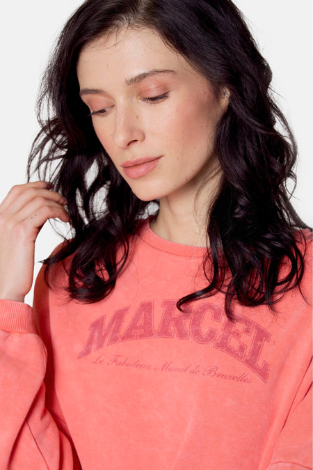 Sweater met ronde hals Oranje - Le Fabuleux Marcel de Bruxelles