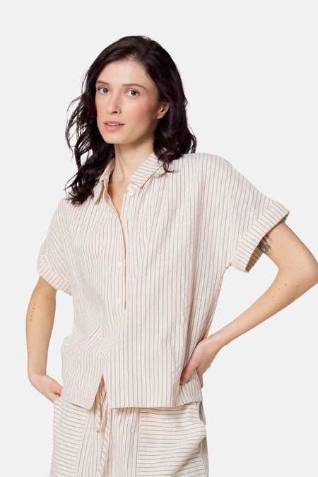 Chemisier (manches courtes) Beige - Le Fabuleux Marcel de Bruxelles