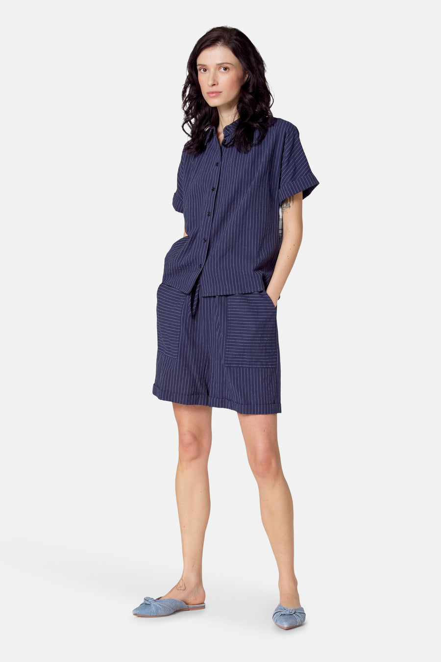 Chemise à manches courtes - bleu