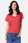Top uni manche courte Rouge - Le Fabuleux Marcel de Bruxelles