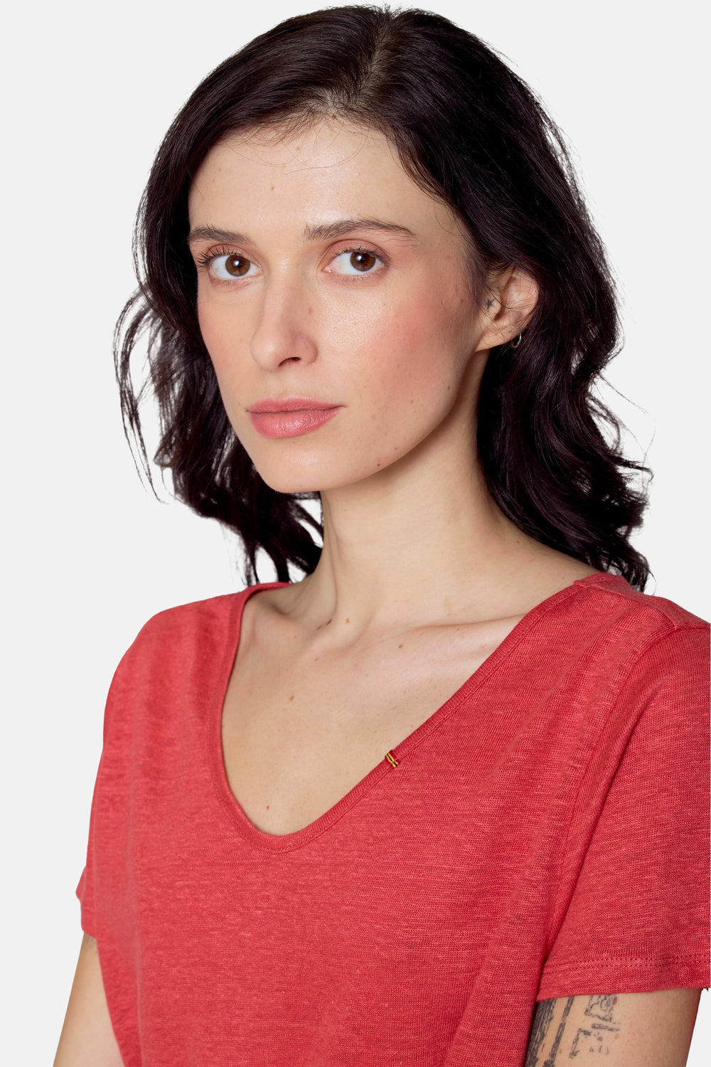 Top uni manche courte Rouge - Le Fabuleux Marcel de Bruxelles