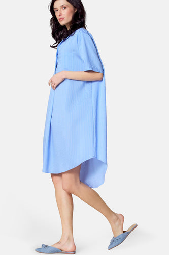 Kleedje met korte mouwen - blauw - Le Fabuleux Marcel de Bruxelles