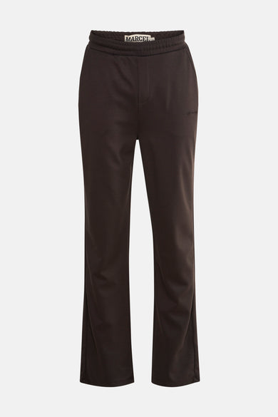 Bruine joggingbroek van Le Fabuleux Marcel de Bruxelles, met een elastische tailleband en subtiele logo-details.