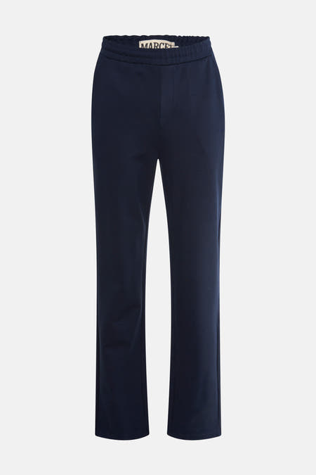 Blauwe joggingbroek van Le Fabuleux Marcel de Bruxelles, met elastische tailleband en een losse pasvorm.

