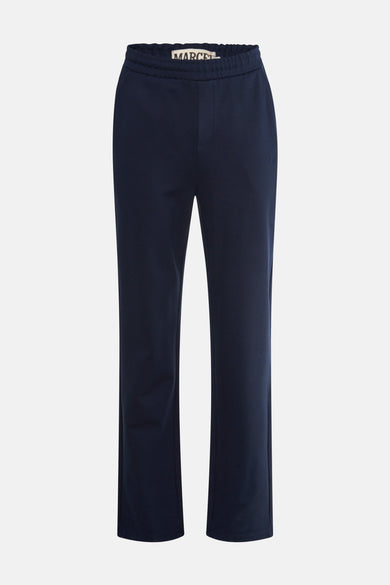 Blauwe joggingbroek van Le Fabuleux Marcel de Bruxelles, met elastische tailleband en een losse pasvorm.
