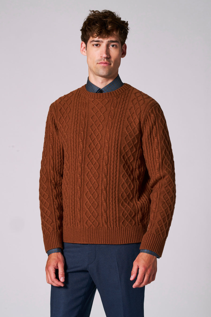 Pull à col rond - brun - Le Fabuleux Marcel de Bruxelles