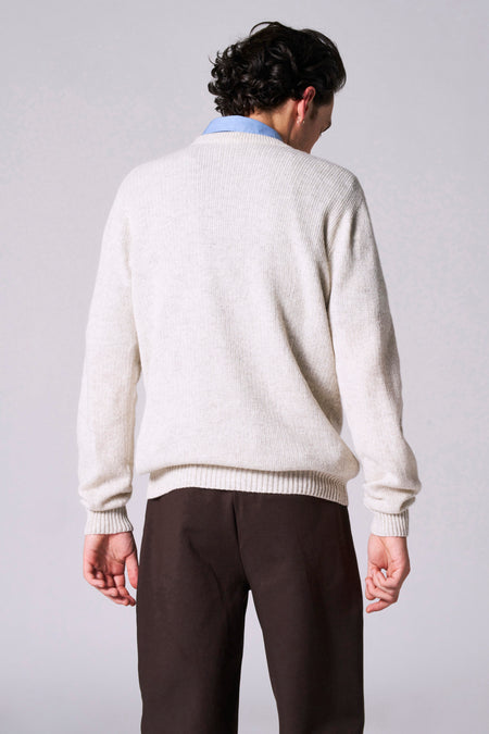 Pull met ronde hals - beige