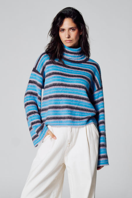 Pull col roulé Bleu - Le Fabuleux Marcel de Bruxelles