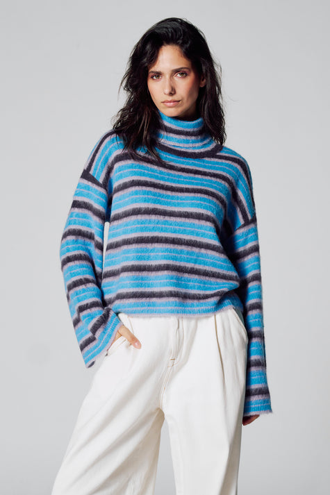 Pull col roulé Bleu - Le Fabuleux Marcel de Bruxelles