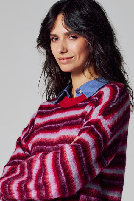 Pull met ronde hals - multicolor