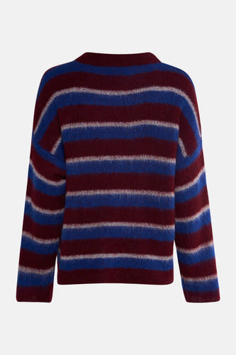 Sweat-shirt multicolore avec col rond de Le Fabuleux Marcel de Bruxelles, avec des rayures horizontales et une texture veloutée.