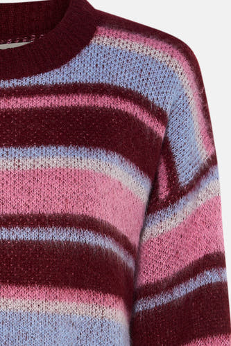 Sweat-shirt multicolore avec col rond de Le Fabuleux Marcel de Bruxelles, à rayures et en douce texture.