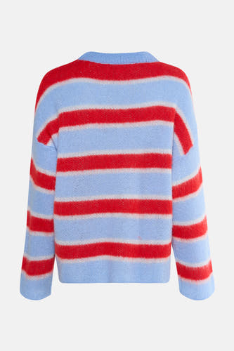 Sweat-shirt multicolore avec col rond de Le Fabuleux Marcel de Bruxelles, à rayures et longues manches.