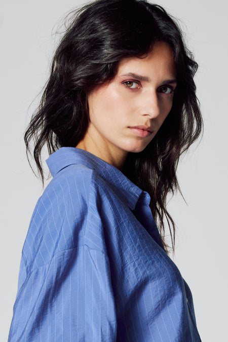Chemisier (manches longues) Dark blue denim - Le Fabuleux Marcel de Bruxelles