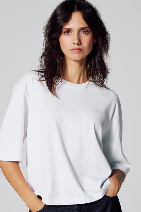 Top uni manche courte Blanc - Le Fabuleux Marcel de Bruxelles