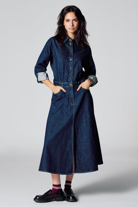 Kleedjes (lange mouwen) Dark blue denim - Le Fabuleux Marcel de Bruxelles