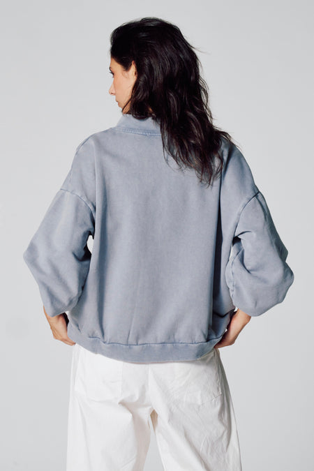 Sweat col O Dark blue denim - Le Fabuleux Marcel de Bruxelles