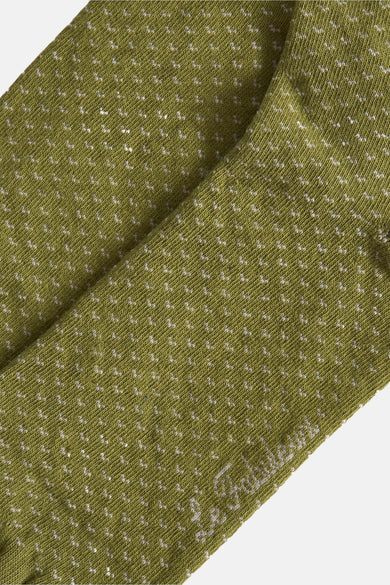 Chaussettes vertes de Le Fabuleux Marcel de Bruxelles avec un imprimé à carreaux et une douce texture.