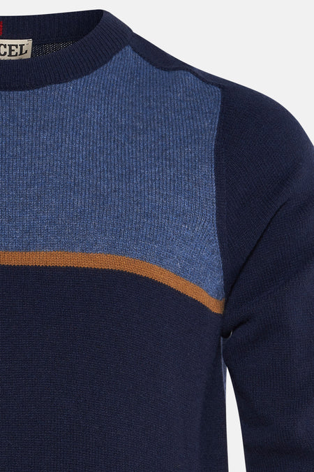 Pull met ronde hals - blauw