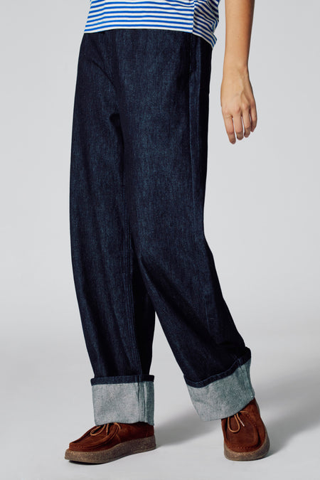 LE JEAN BALLOON - dark blue denim