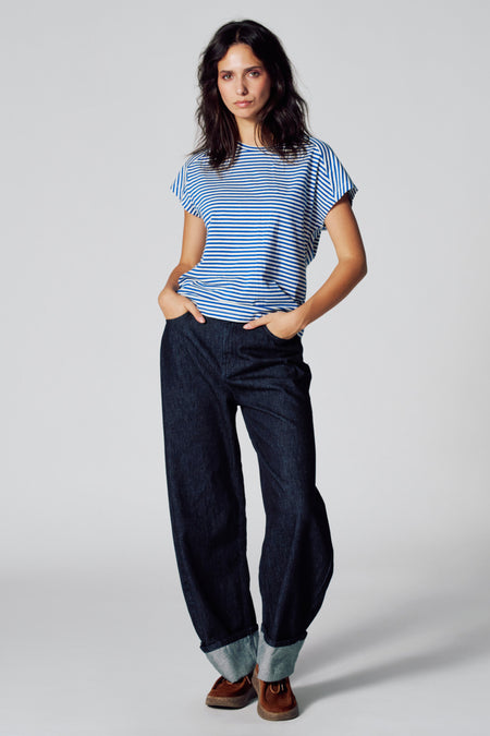 Top uni manche courte Bleu - Le Fabuleux Marcel de Bruxelles