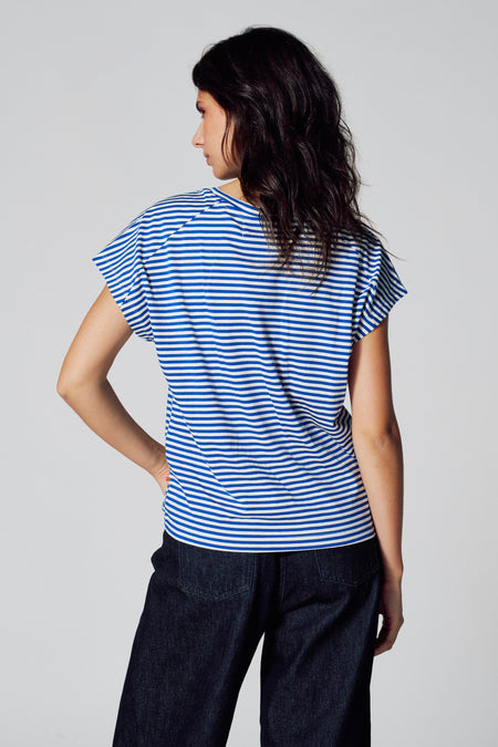 Top uni manche courte Bleu - Le Fabuleux Marcel de Bruxelles