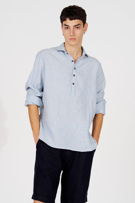 Hemd (lange mouwen) blauw - Le Fabuleux Marcel de Bruxelles