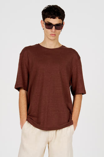 Chemise à manches courtes - brun