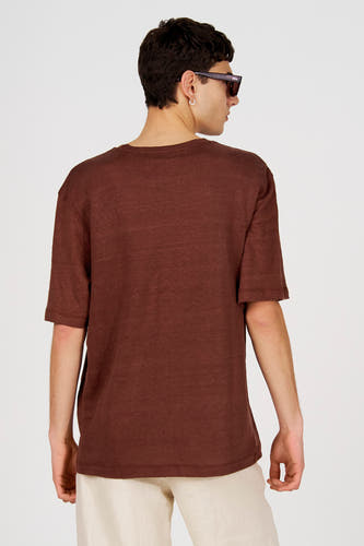 Chemise à manches courtes - brun