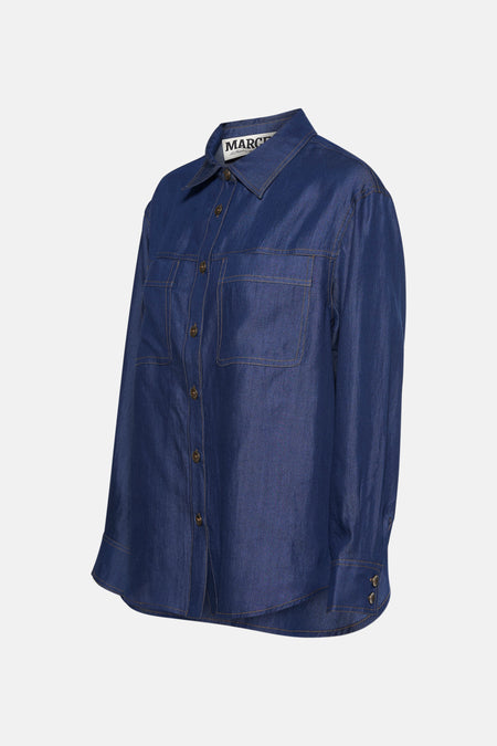 Hemd (lange mouwen) dark blue denim - Le Fabuleux Marcel de Bruxelles