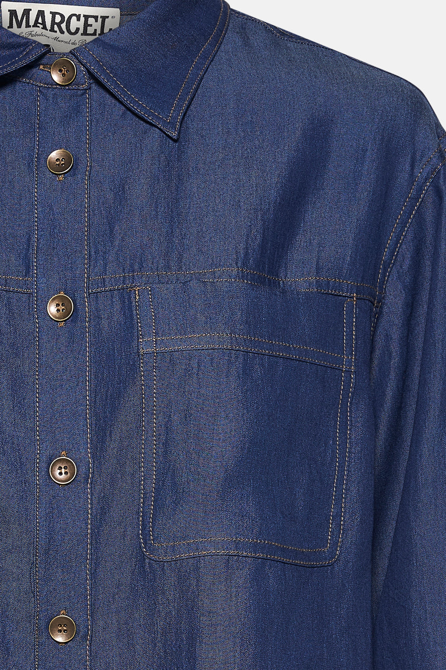 Hemd (lange mouwen) dark blue denim - Le Fabuleux Marcel de Bruxelles - Le Fabuleux Marcel de Bruxelles - 4