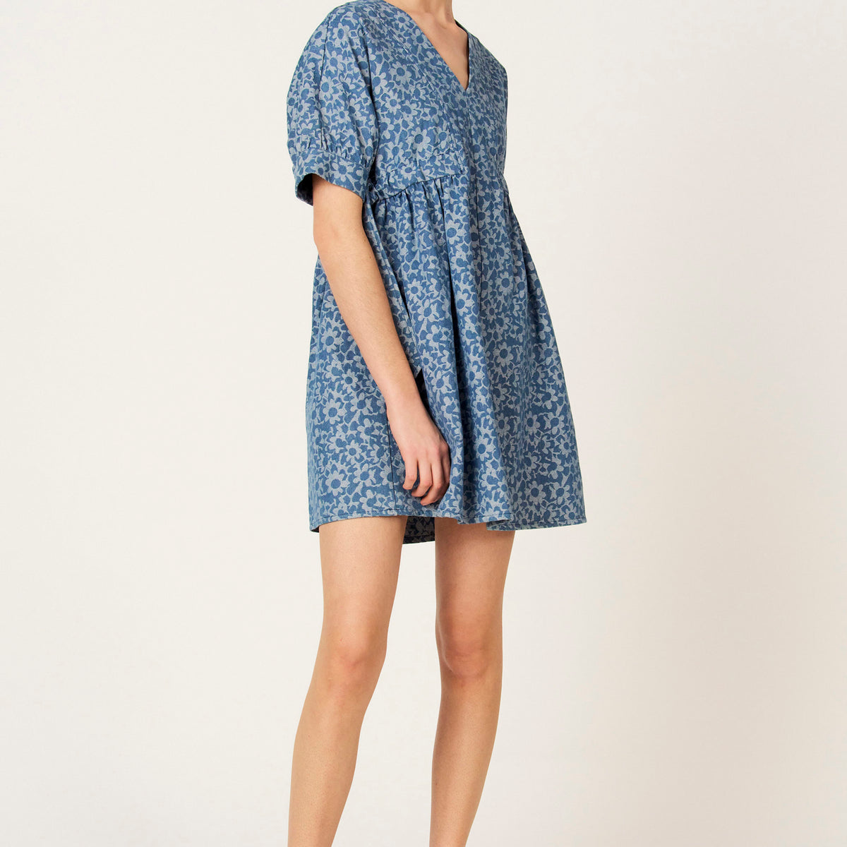 Kleedje met korte mouwen - Mid blue denim - Le Fabuleux Marcel de ...