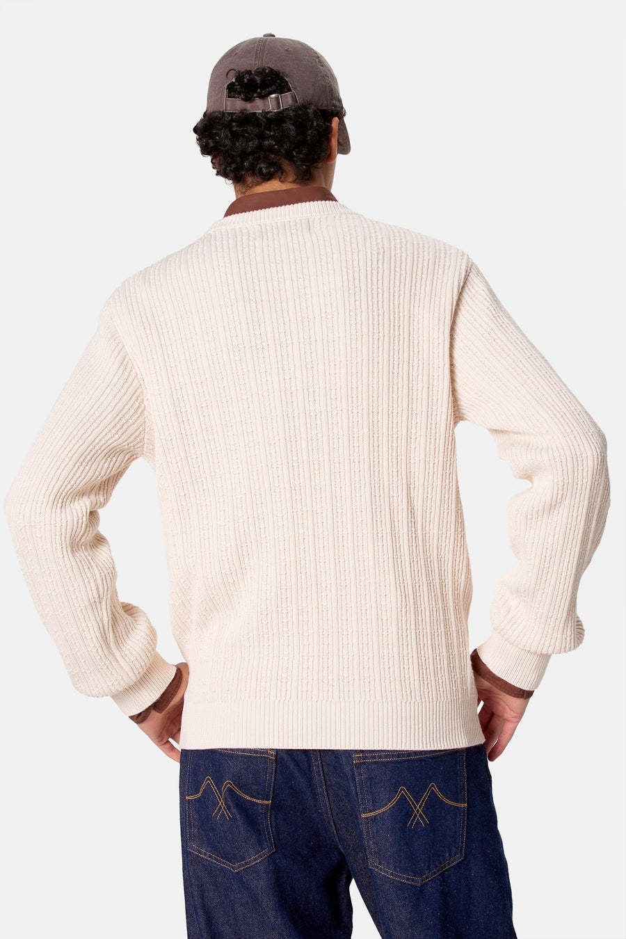 Pull col O - blanc