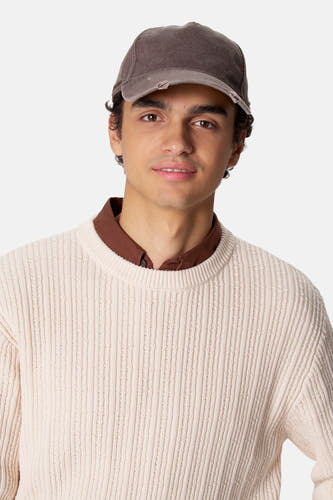 Pull col O - blanc