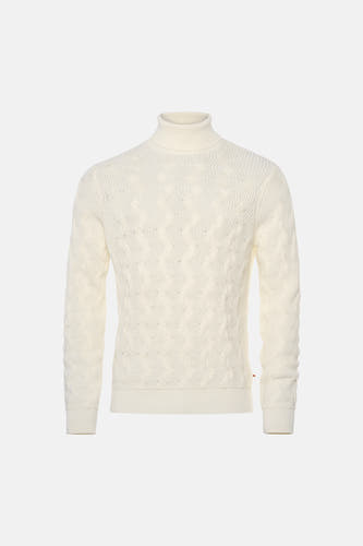 Pull col O - blanc