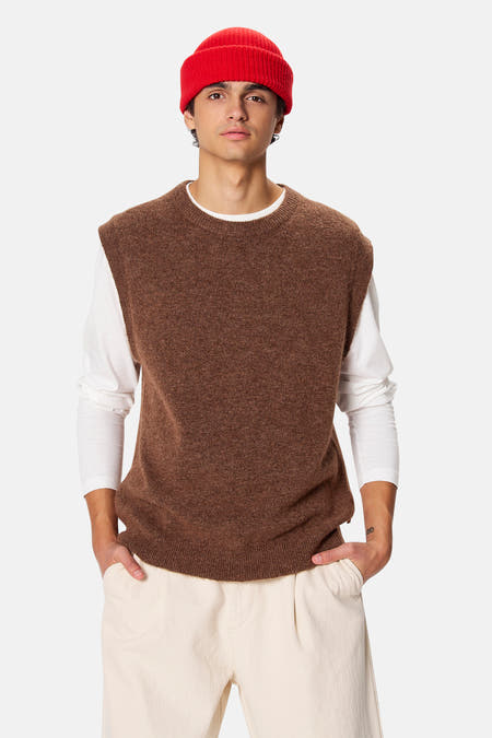 Pull zonder mouwen - bruin