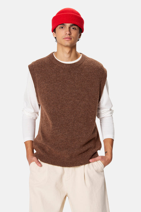 Pull sans manches - brun