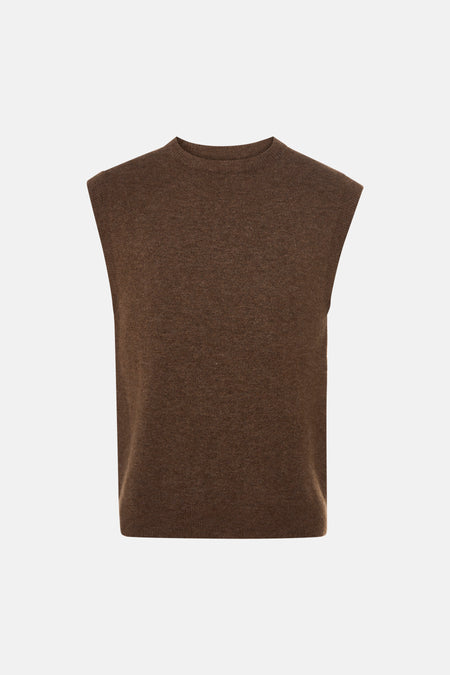 Pull zonder mouwen - bruin
