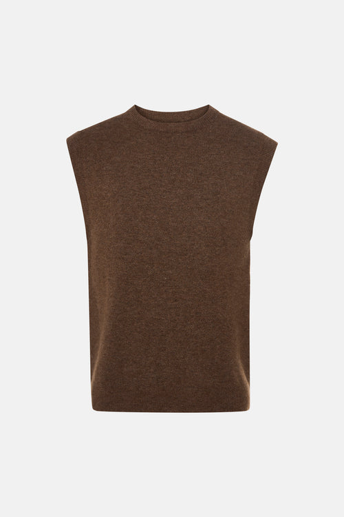 Pull zonder mouwen - bruin