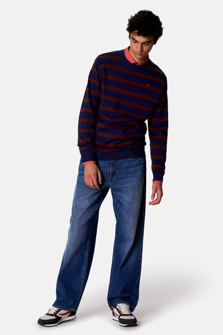 Pull col O - bleu