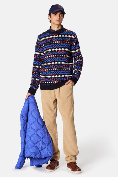 Pull col O - bleu
