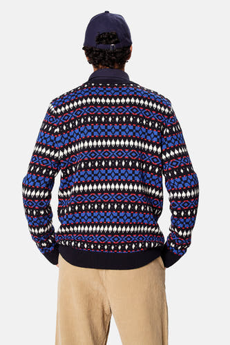Pull col O - bleu