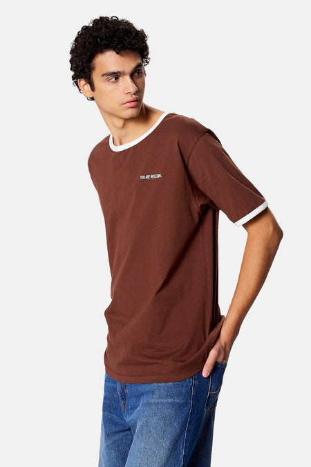 T-shirt met korte mouwen - bruin