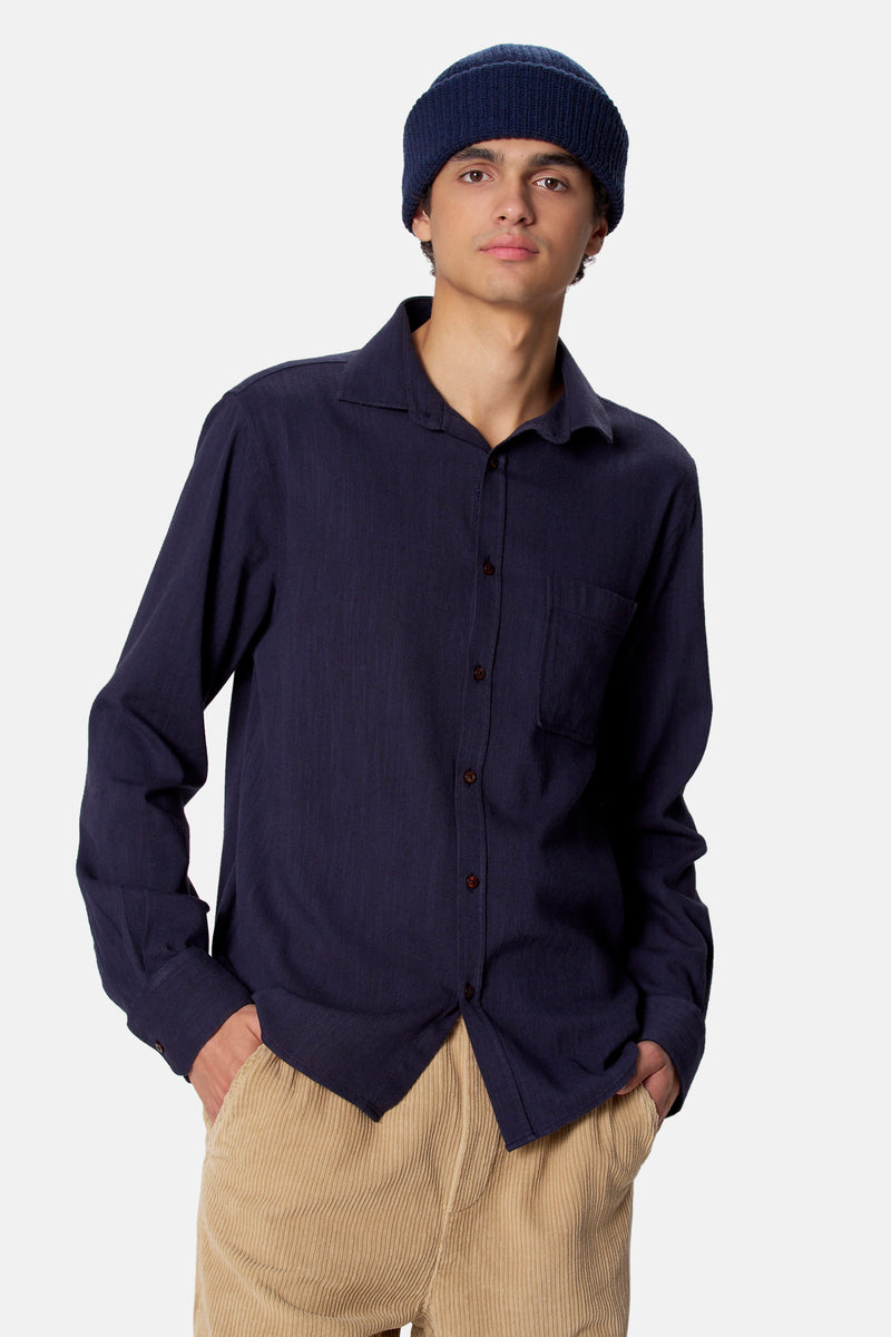 Hemd met lange mouwen - blauw