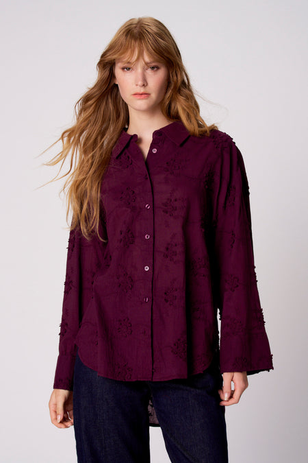 Chemise à manches longues - Mauve