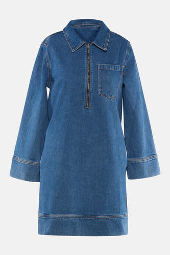 Kleedje met lange mouwen - mid blue denim