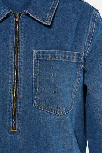 Kleedje met lange mouwen - mid blue denim